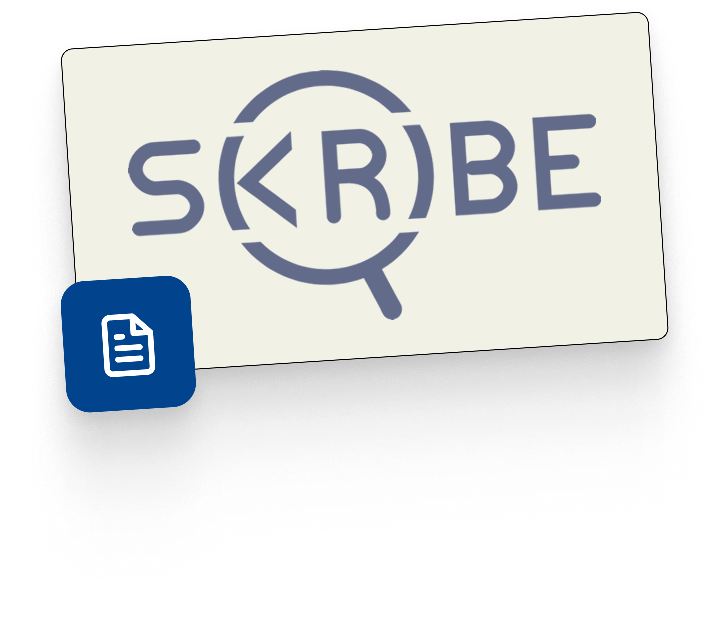 Skribe logo with a document icon, representing media intelligence and journalist discovery platform.