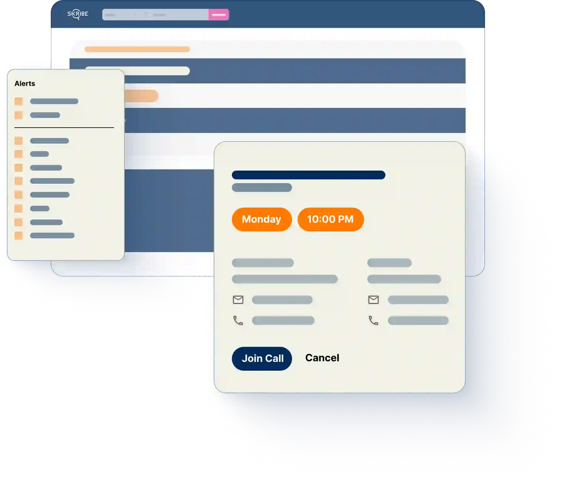 Skribe dashboard showing engagement alerts and scheduling tools for retargeting journalists